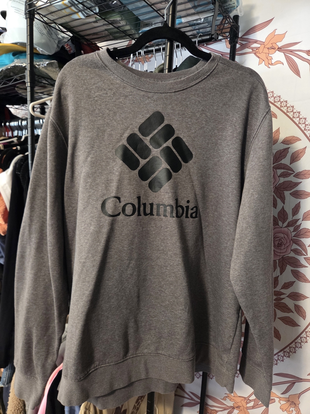 Columbia Men's Gray Logo Crewneck Sweater